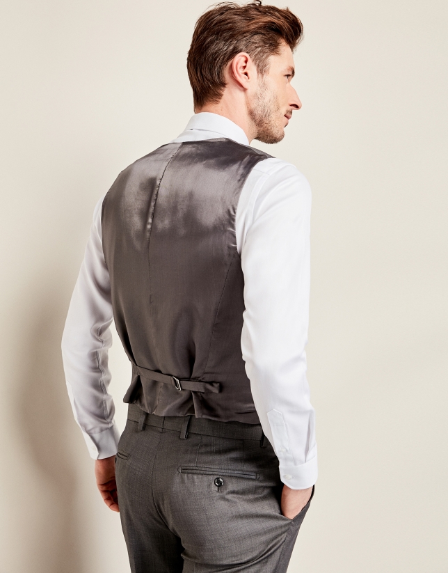 Gray micro-design suit vest