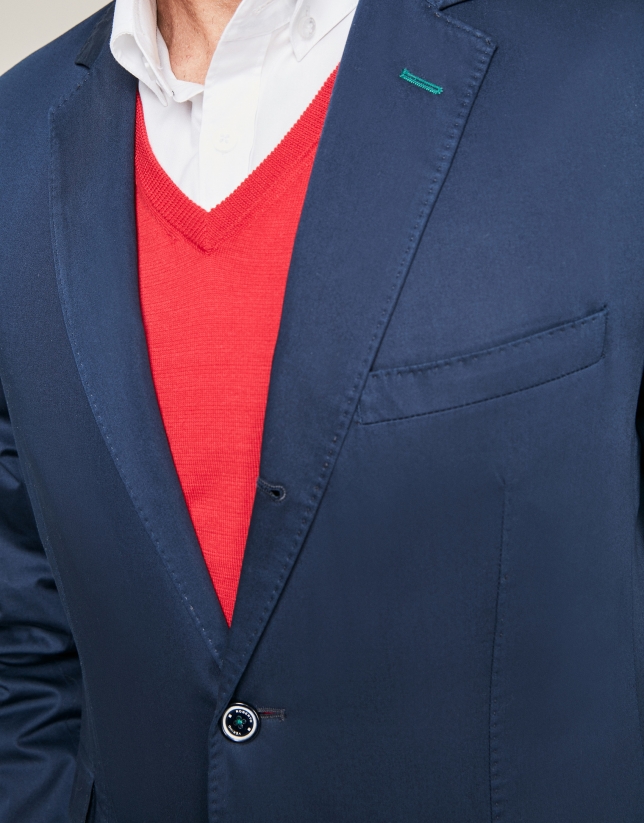 Navy blue cotton suit jacket
