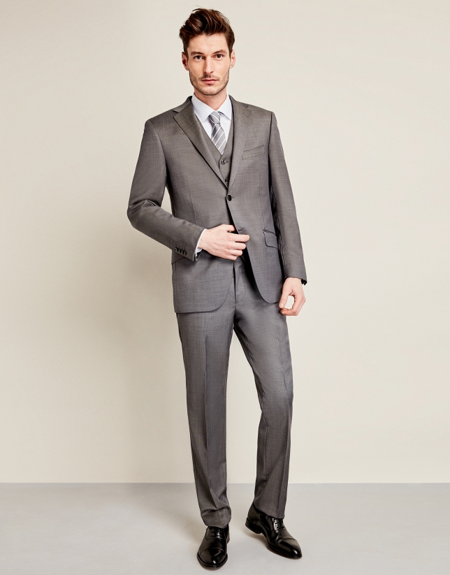 Plain gray wool suit
