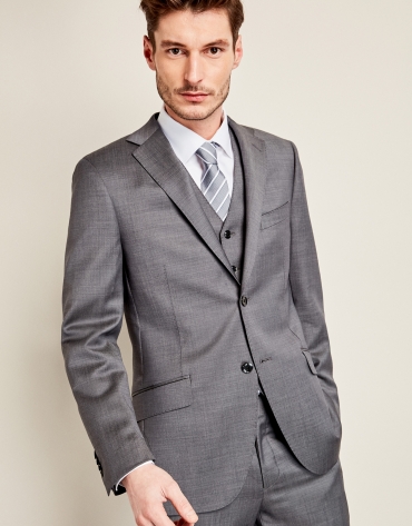 Plain gray wool suit