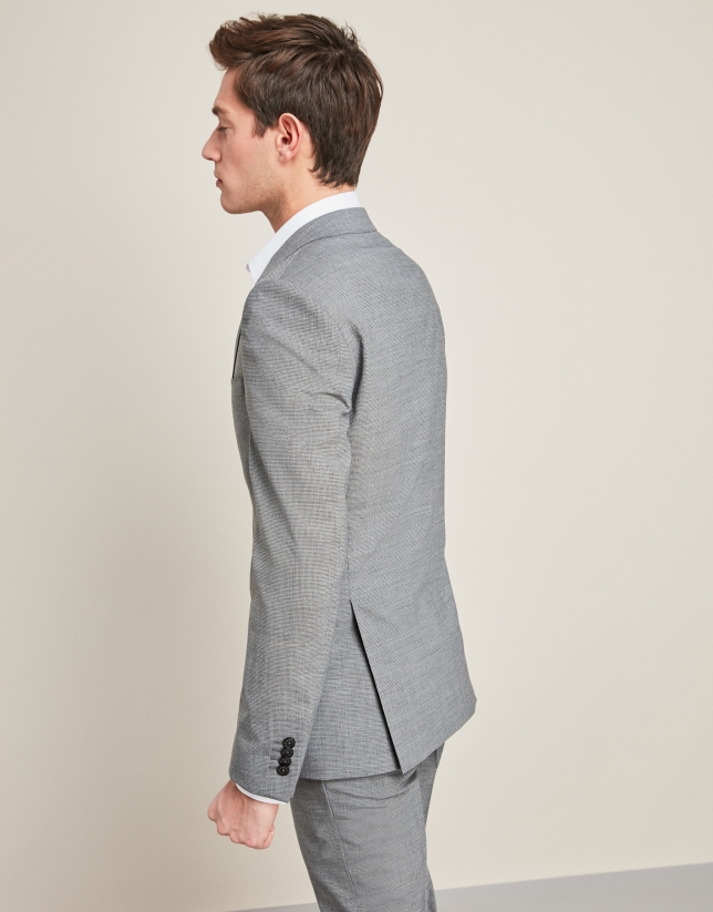 Gray micro-print wool suit