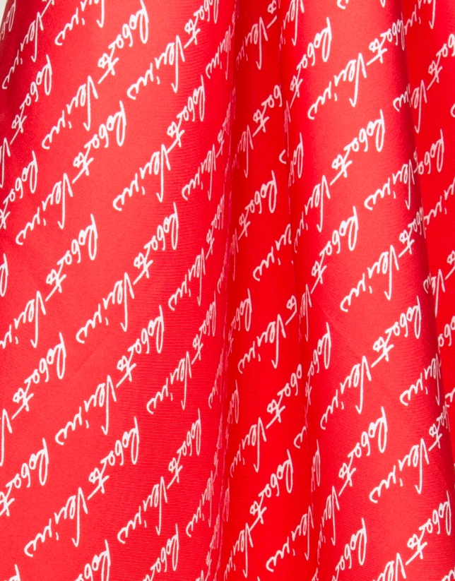 Red silk signature scarf