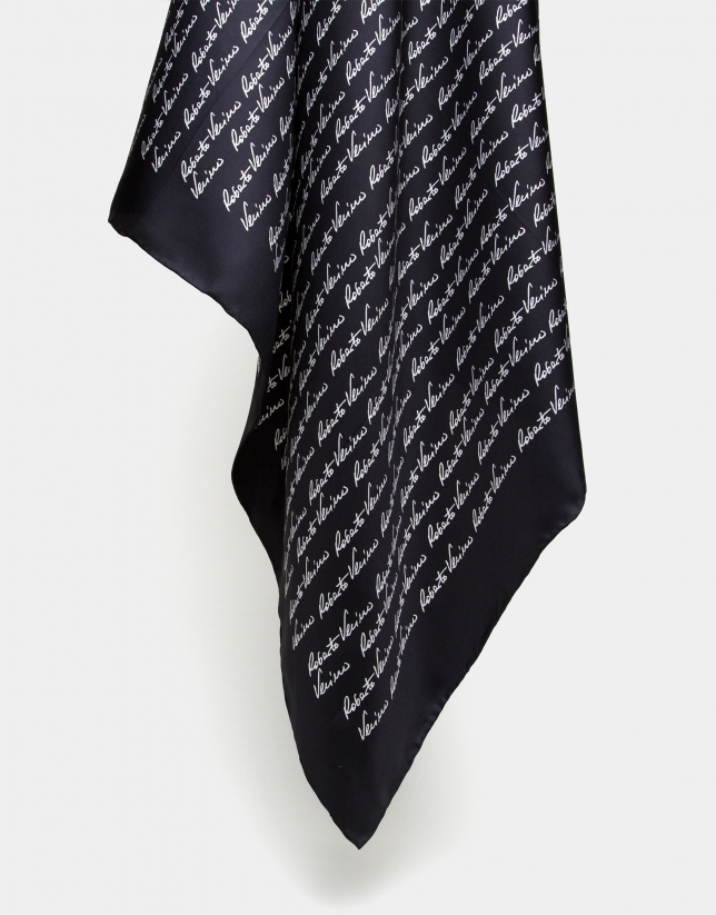 Black silk signature scarf