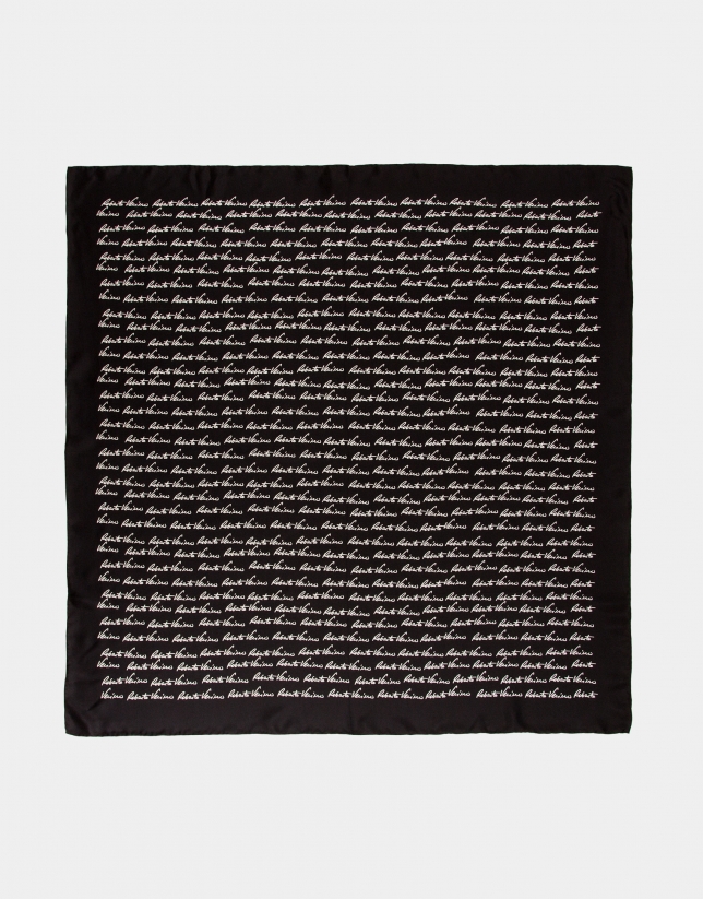 Black silk signature scarf