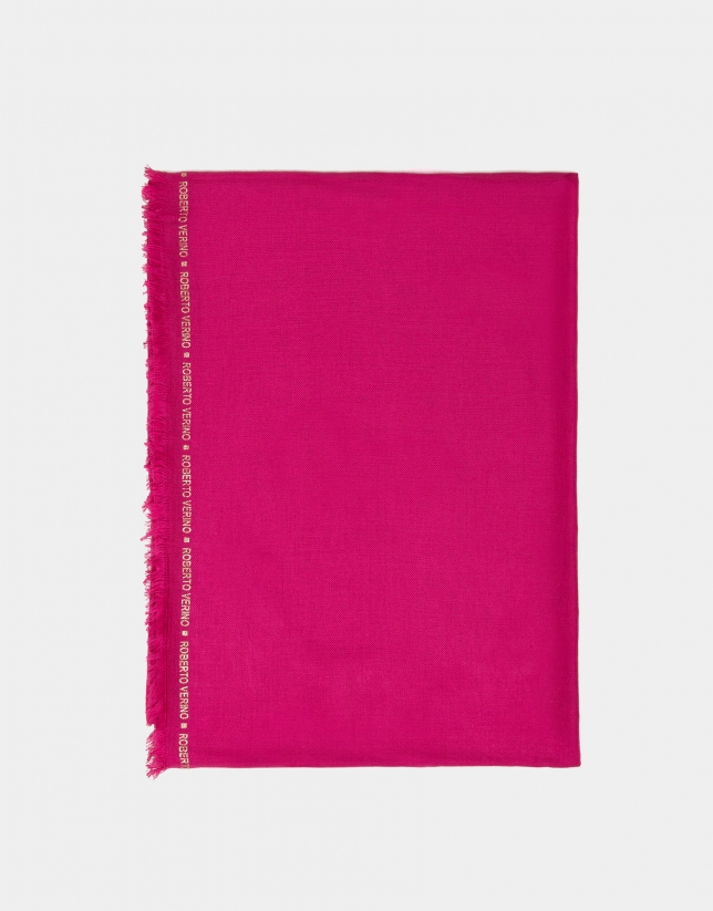 Plain pink scarf with logos