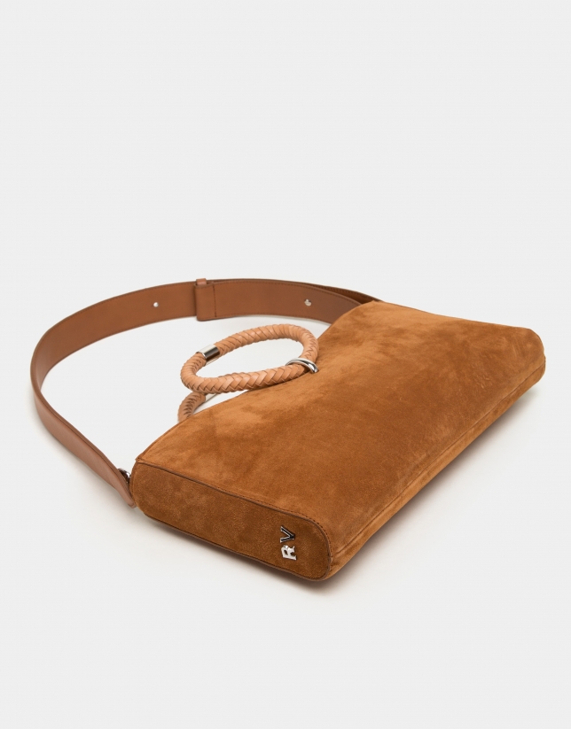 Brown napa leather Kharan shoulder bag