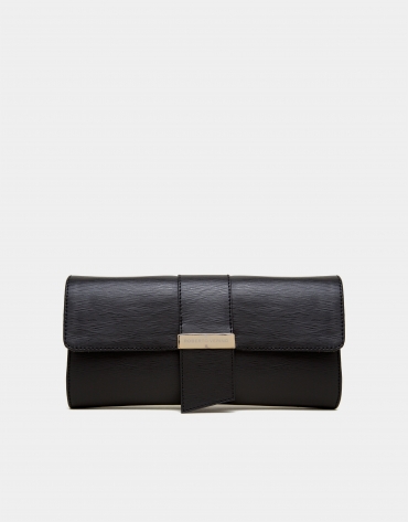 Black texturized napa Paris briefcase