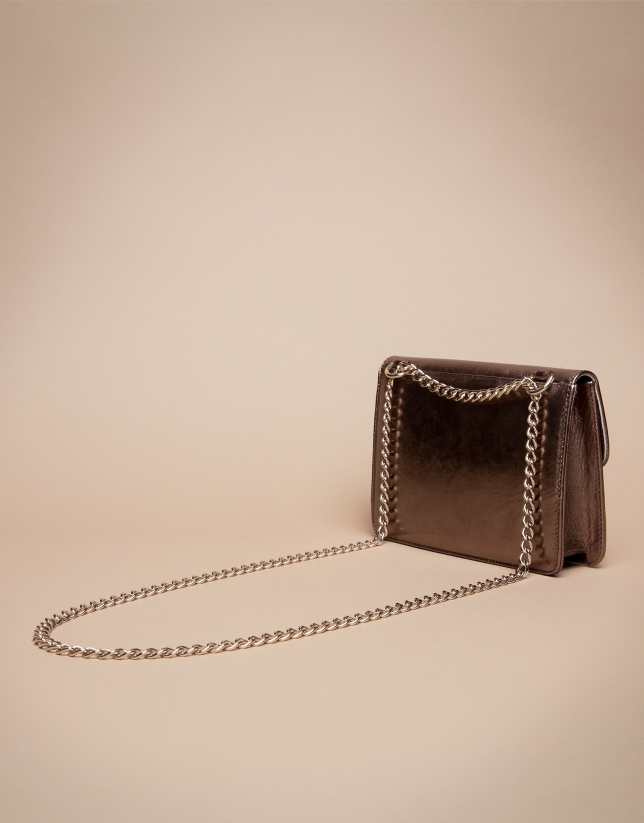 Mini copper Pompidou shoulder bag