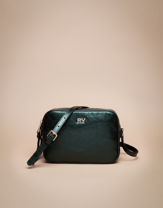 Green laminated leather Taylor bag