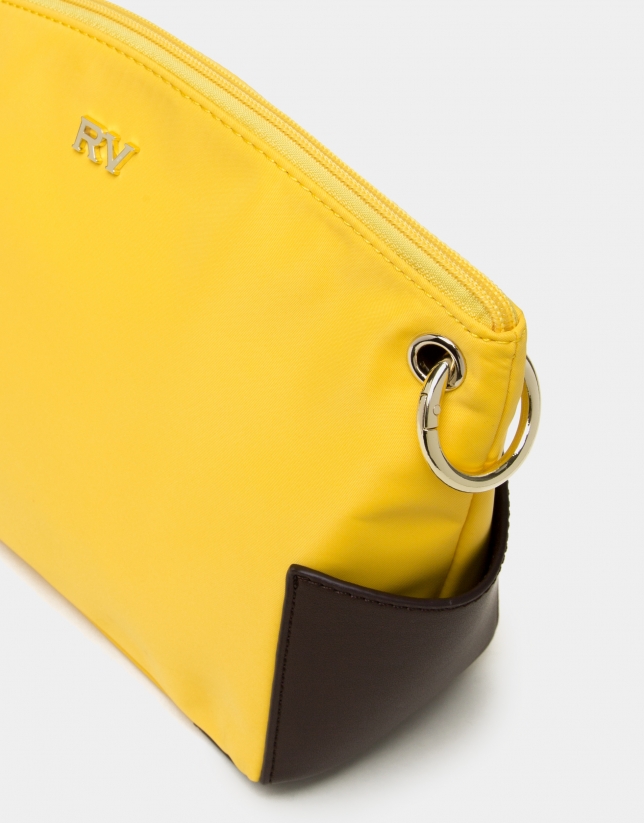Yellow nylon shoulder bag