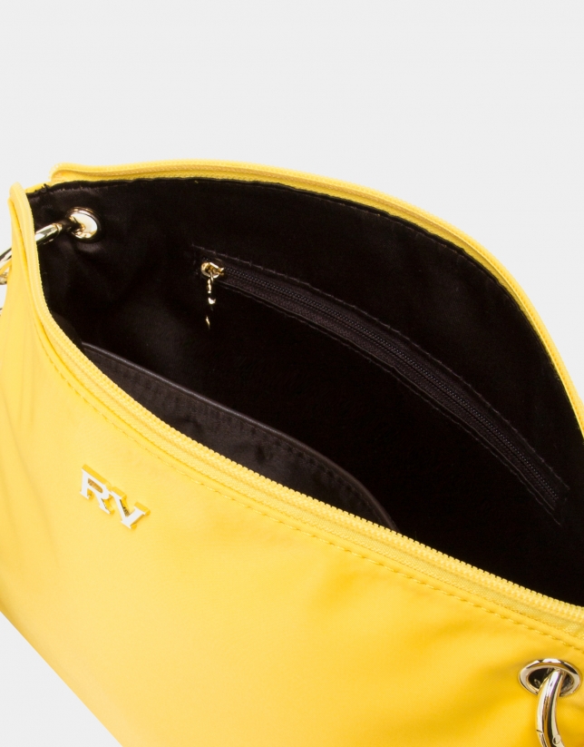 Yellow nylon shoulder bag