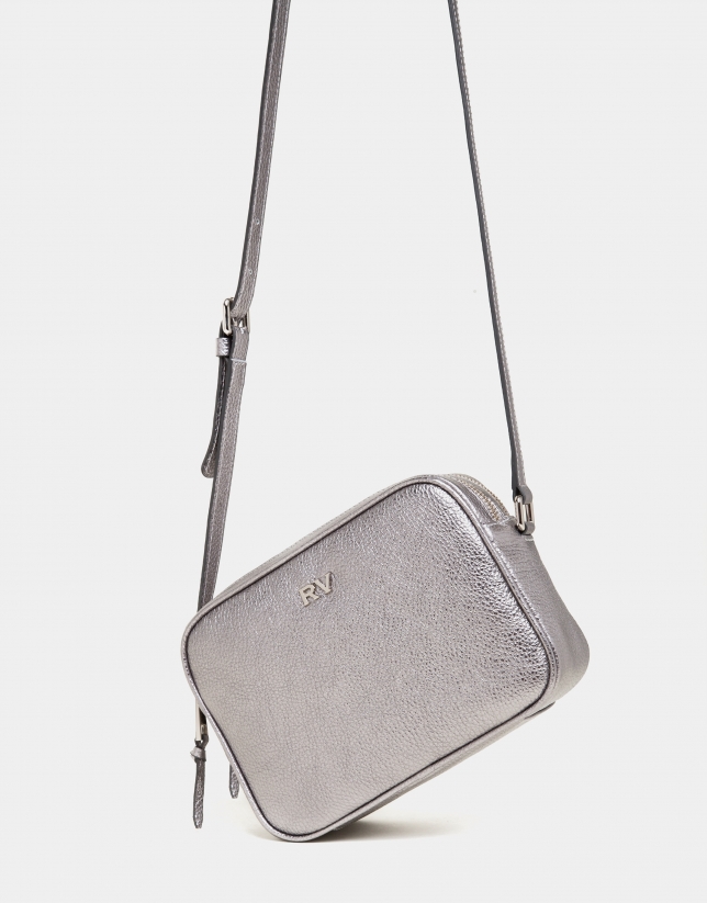 Silver leather Taylor shoulder bag