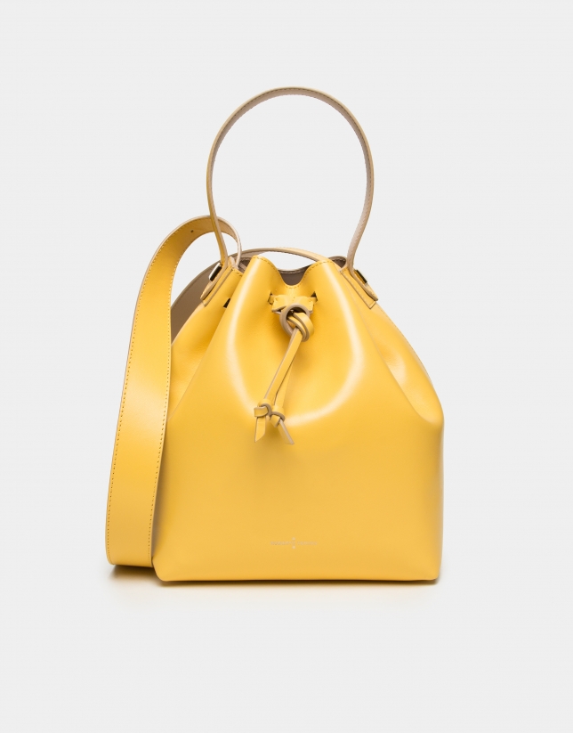 Yellow leather Bouquet bag