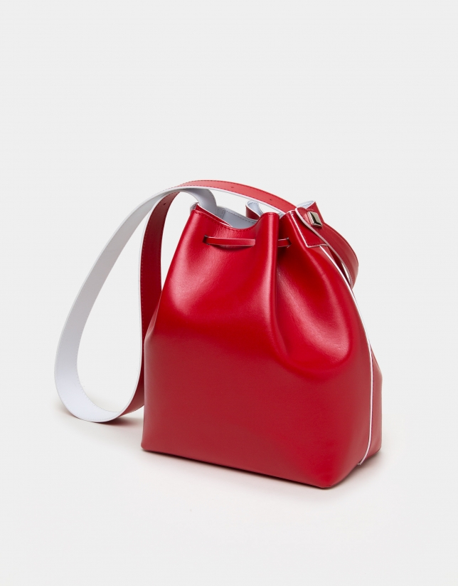 Red leather Bouquet bag