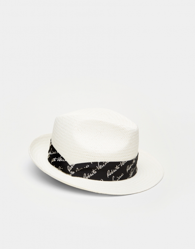 White Borsalino hat