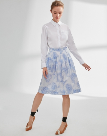 Blue print flowing skirt