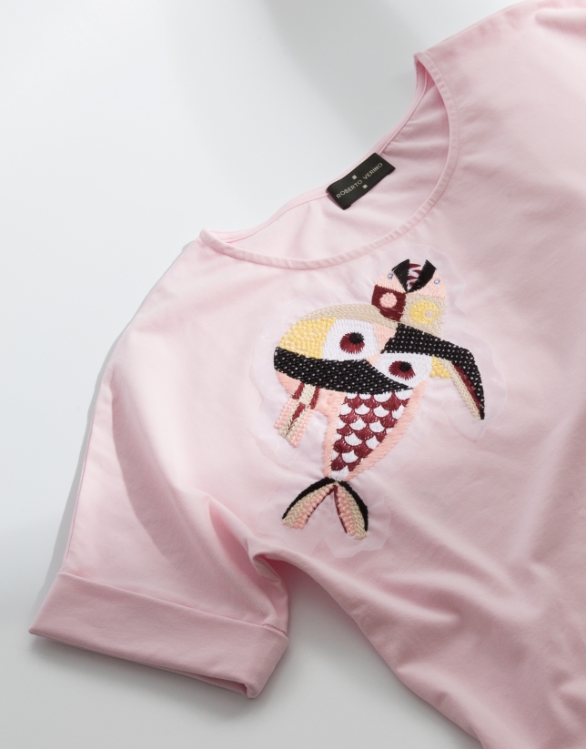 Pink top with fish design