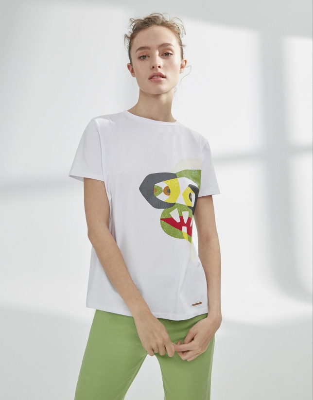 White top with fish design