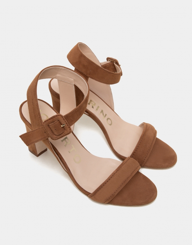 Brown napa split leather Kharan sandals