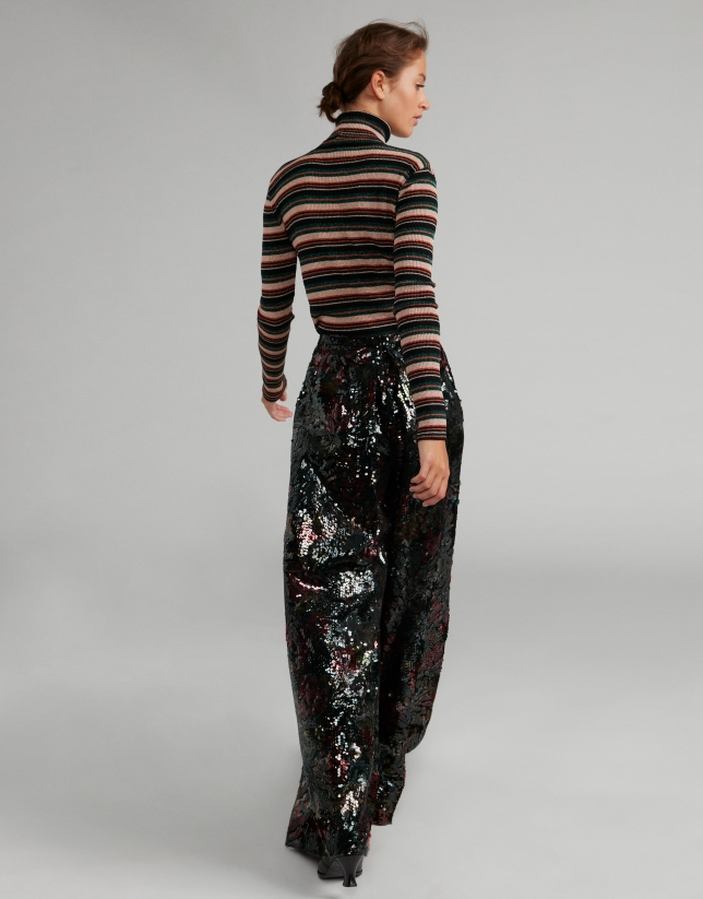 Palazzo pants with sequins