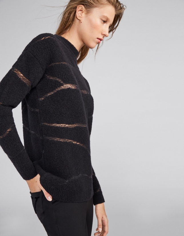 Black zebra design sweater