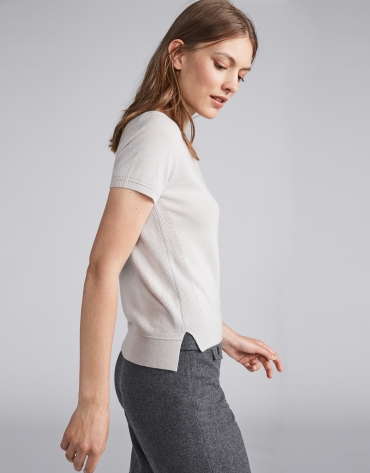 Greygris short sleeved sweater set