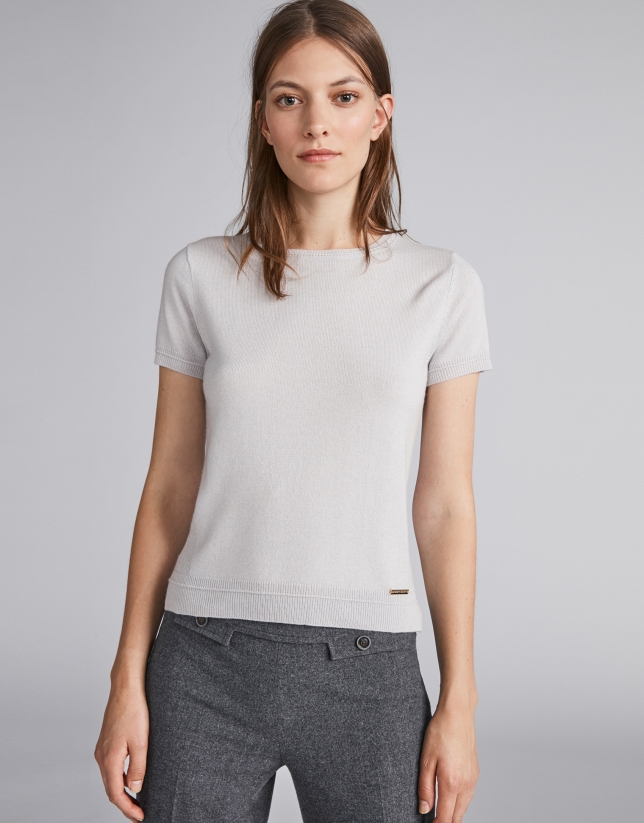 Greygris short sleeved sweater set