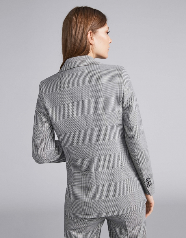 Grey glen plaid suit jacket