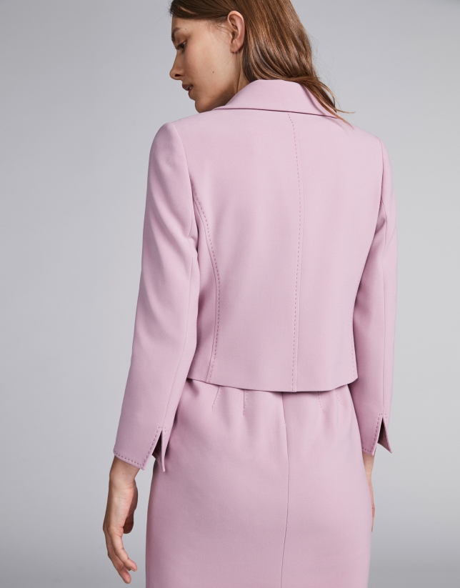 Pink short fitted jacket
