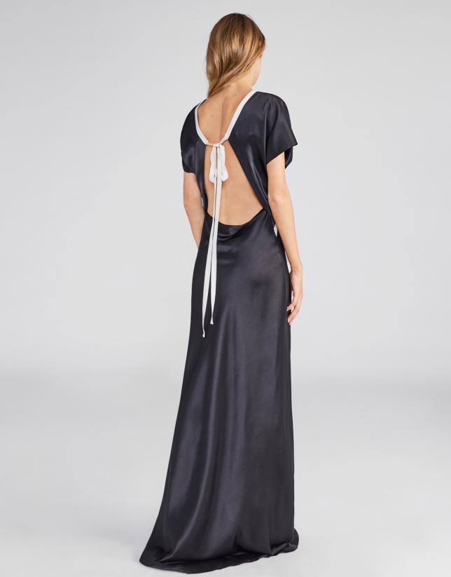 Black long slip dress Woman AW2018 Roberto Verino