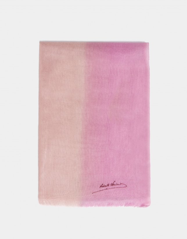 Pink degradé wool foulard