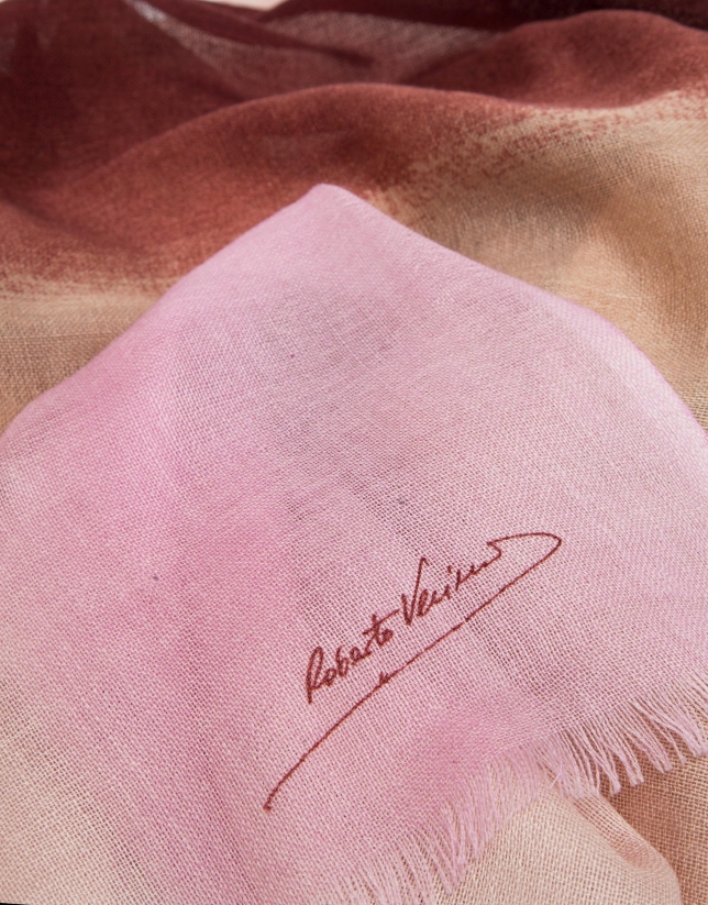Fular lana degradé rosa