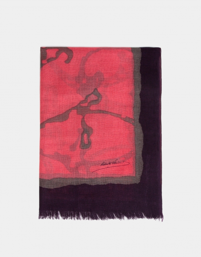 Red print foulard