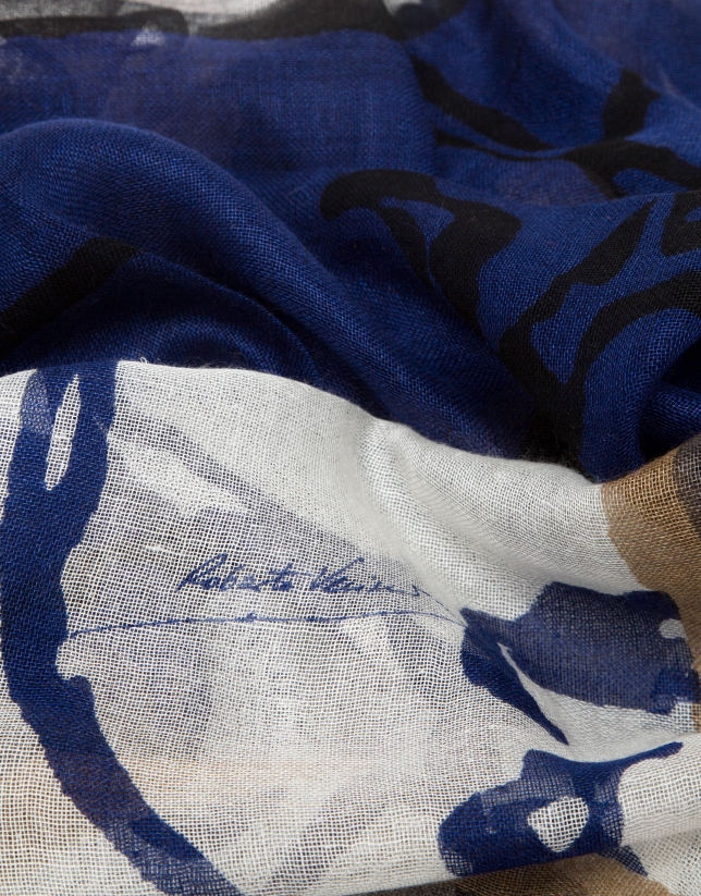 Blue print foulard