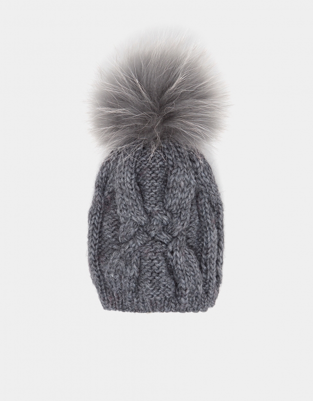 Light gray wool knit cap