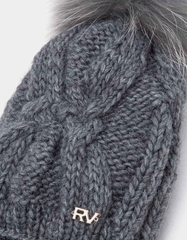 Light gray wool knit cap