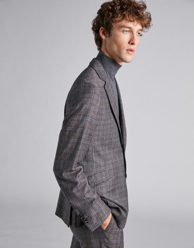 Brown checked sport jacket