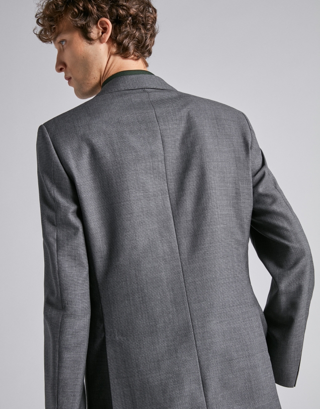 Gray fake plain, regular fit, wool suit