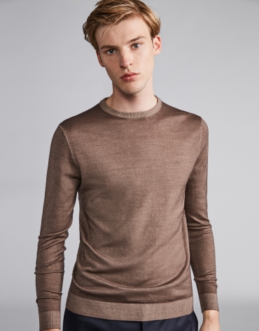 Mink dyed wool sweater