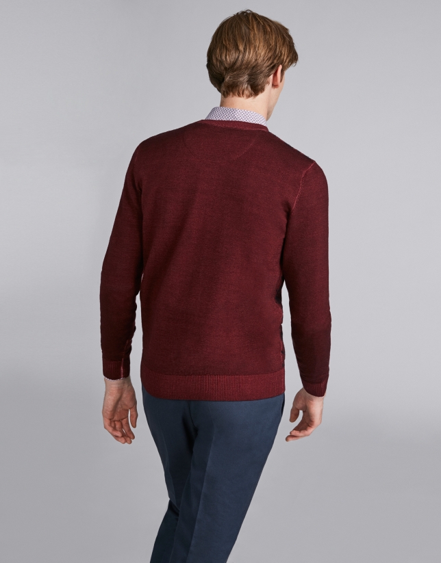 Burgundy herringbone sweater