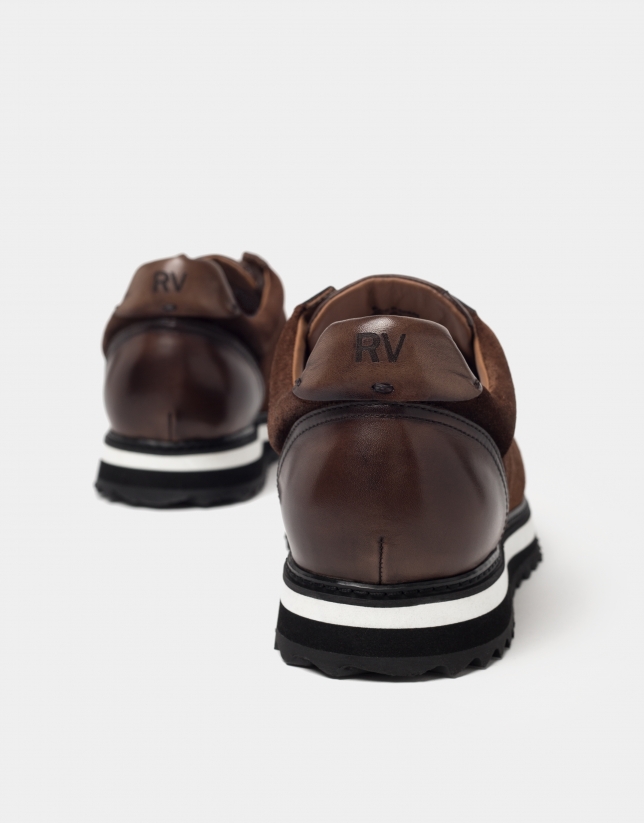 Brown suede/napa sport shoes