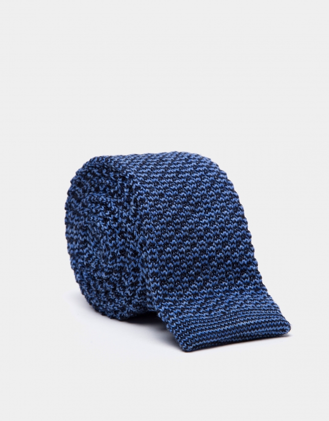 Corbata de lana en tonos azules