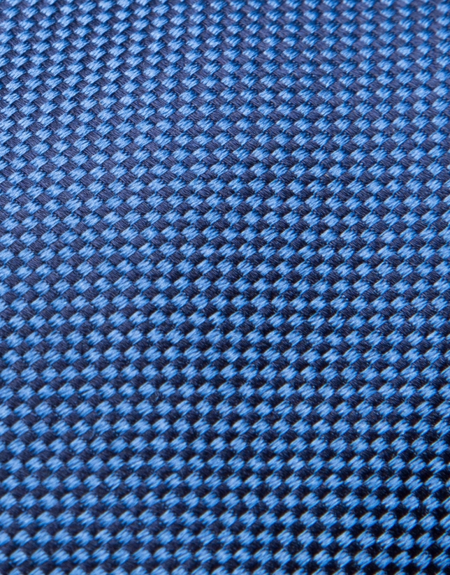 Corbata de seda falso liso azulón