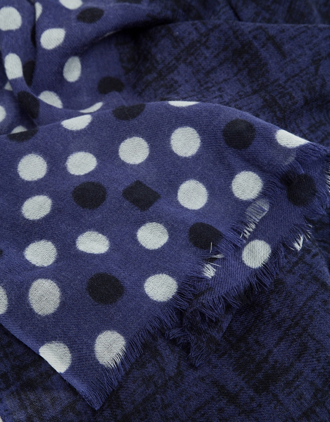 Blue double print foulard