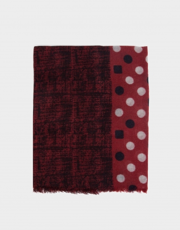 Red double print foulard