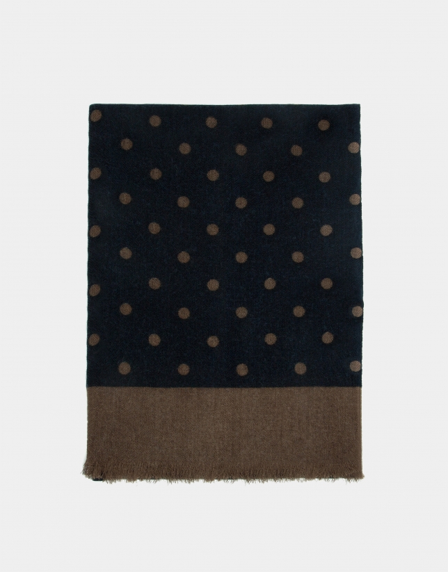 Foulard with mink-colored polka dots