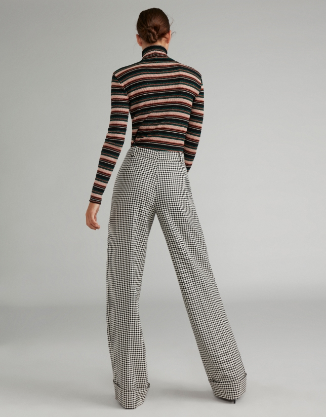 Houndstooth straight pants