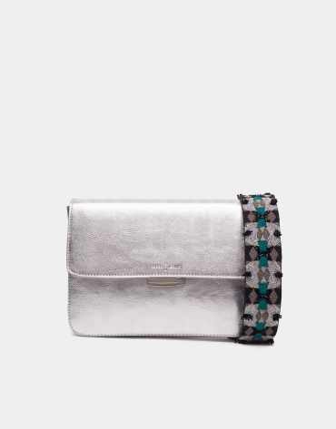 Silver Joyce bag with embroidered handle