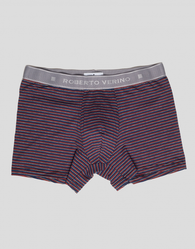 Multicolored striped boxer shorts