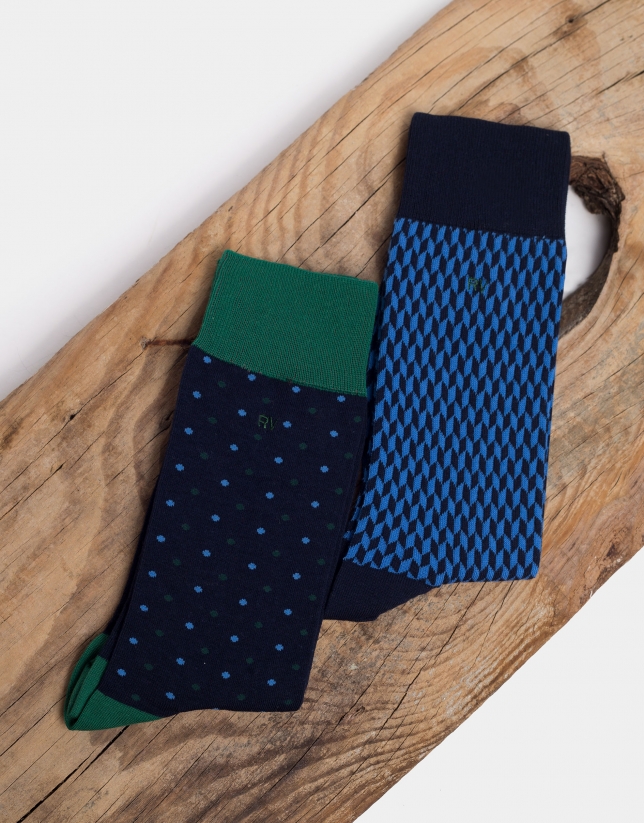 Pack calcetines tonos azules/verde